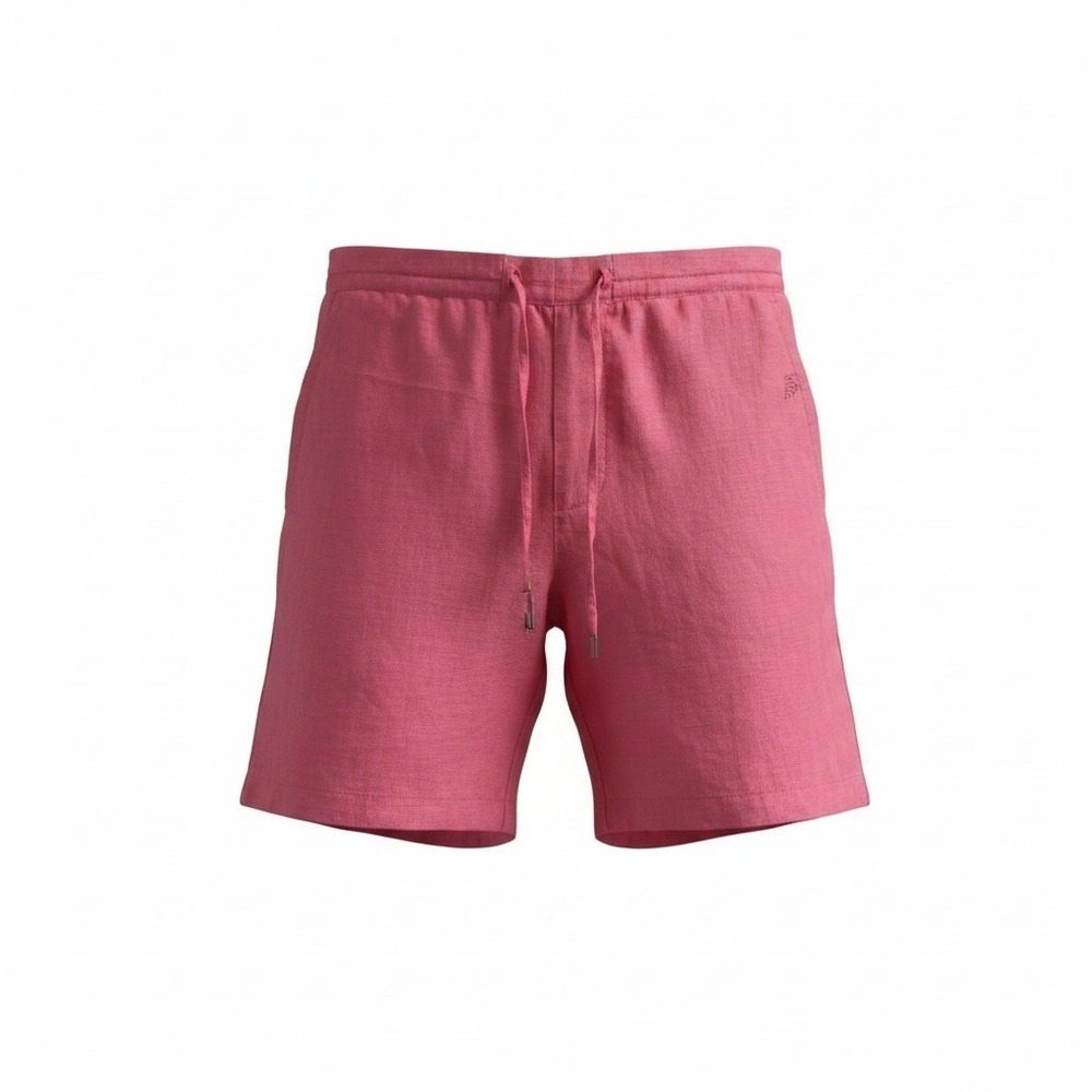 Vilebrequin 100% Men Linen Cargo Shorts Salmon‎ Pink Preppy Coastal Drawstring S